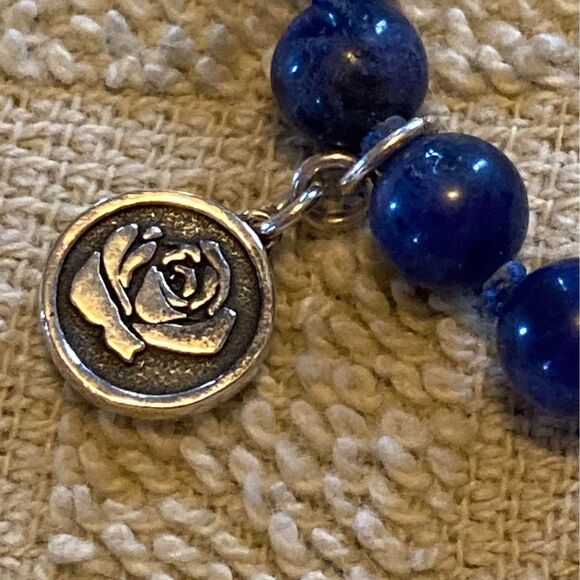 Blue Sodalite Stone Beaded Mala Meditation Prayer Chain - Picture 4 of 4